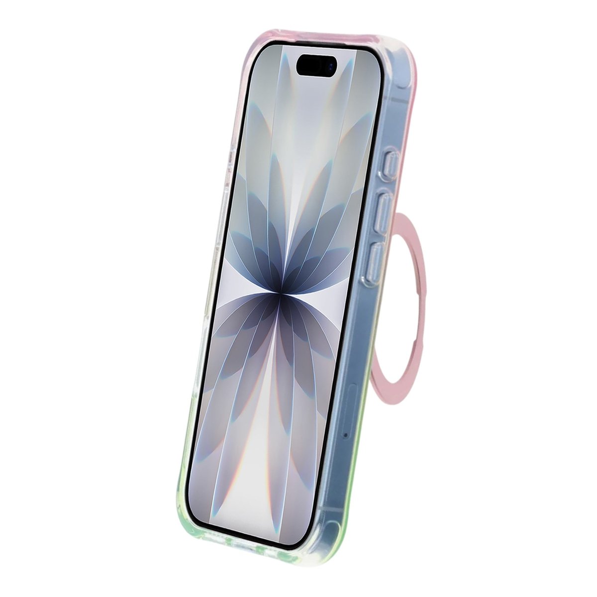 iPhone 17-deksel med marmorert MagSafe-stativ Rosa