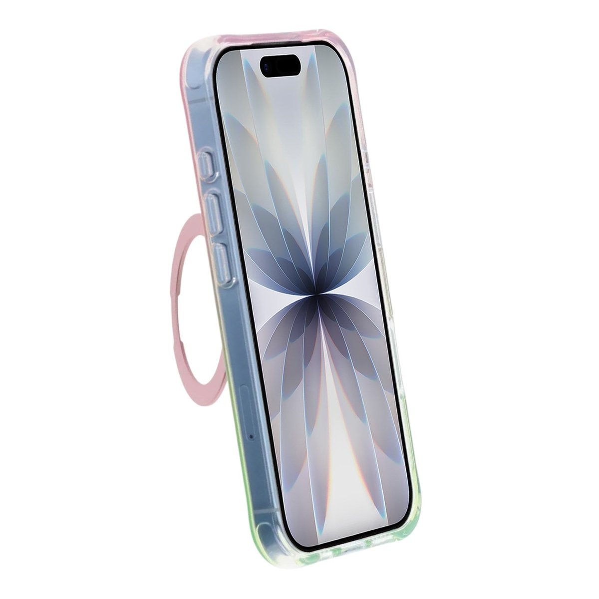 iPhone 17-deksel med marmorert MagSafe-stativ Rosa