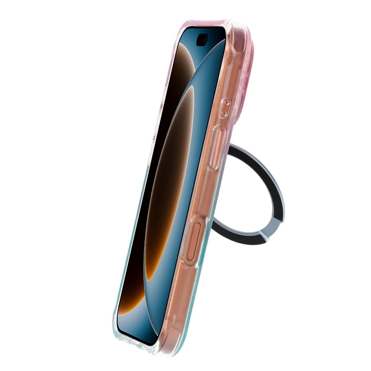 iPhone 17 Pro Max/iPhone 18 Pro Max-deksel med marmorert MagSafe-stativ Blå