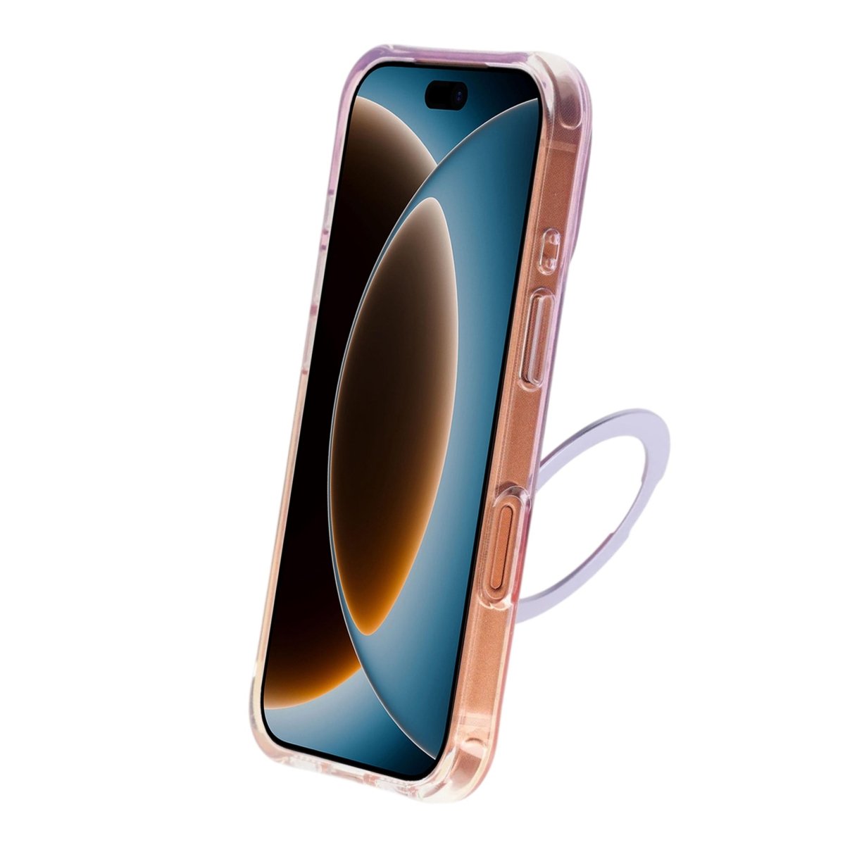 iPhone 17 Pro Max/iPhone 18 Pro Max Deksel Marmormønster MagSafe-stativ Lilla