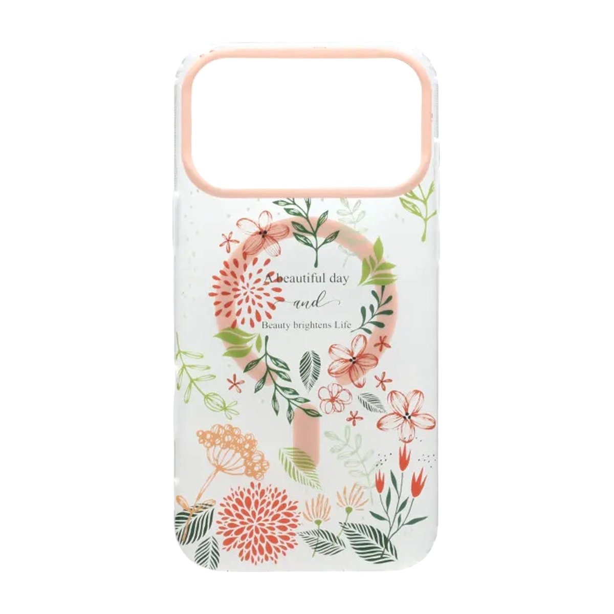 iPhone 17 Pro Max Deksel Floral Matte MagSafe Oransje