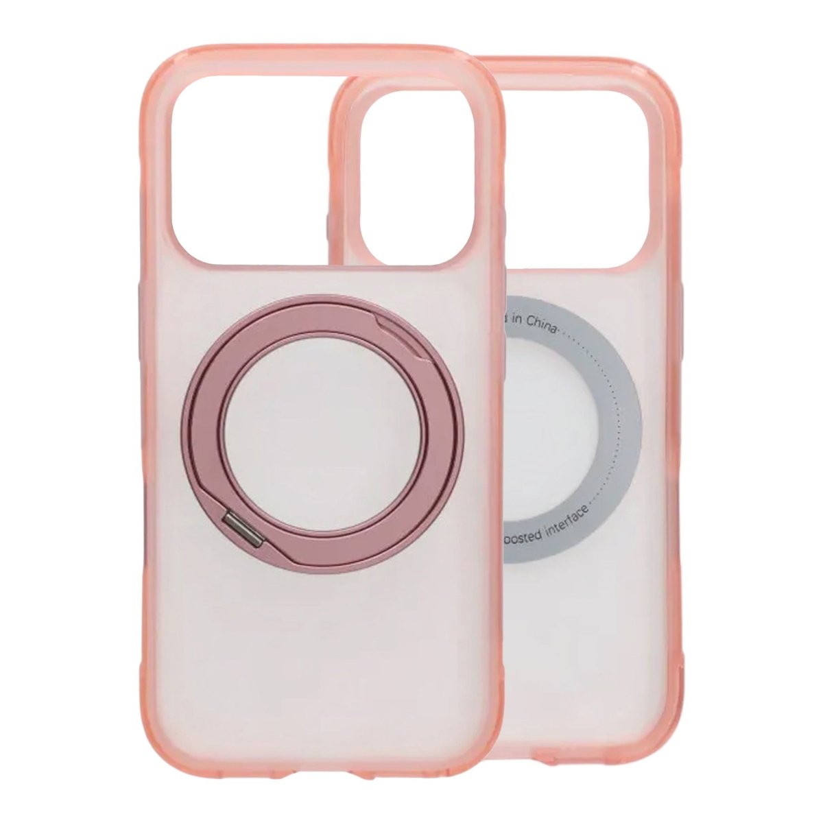 iPhone 17 Pro Max/iPhone 18 Pro Max Deksel Matt ringstativ MagSafe Rosa