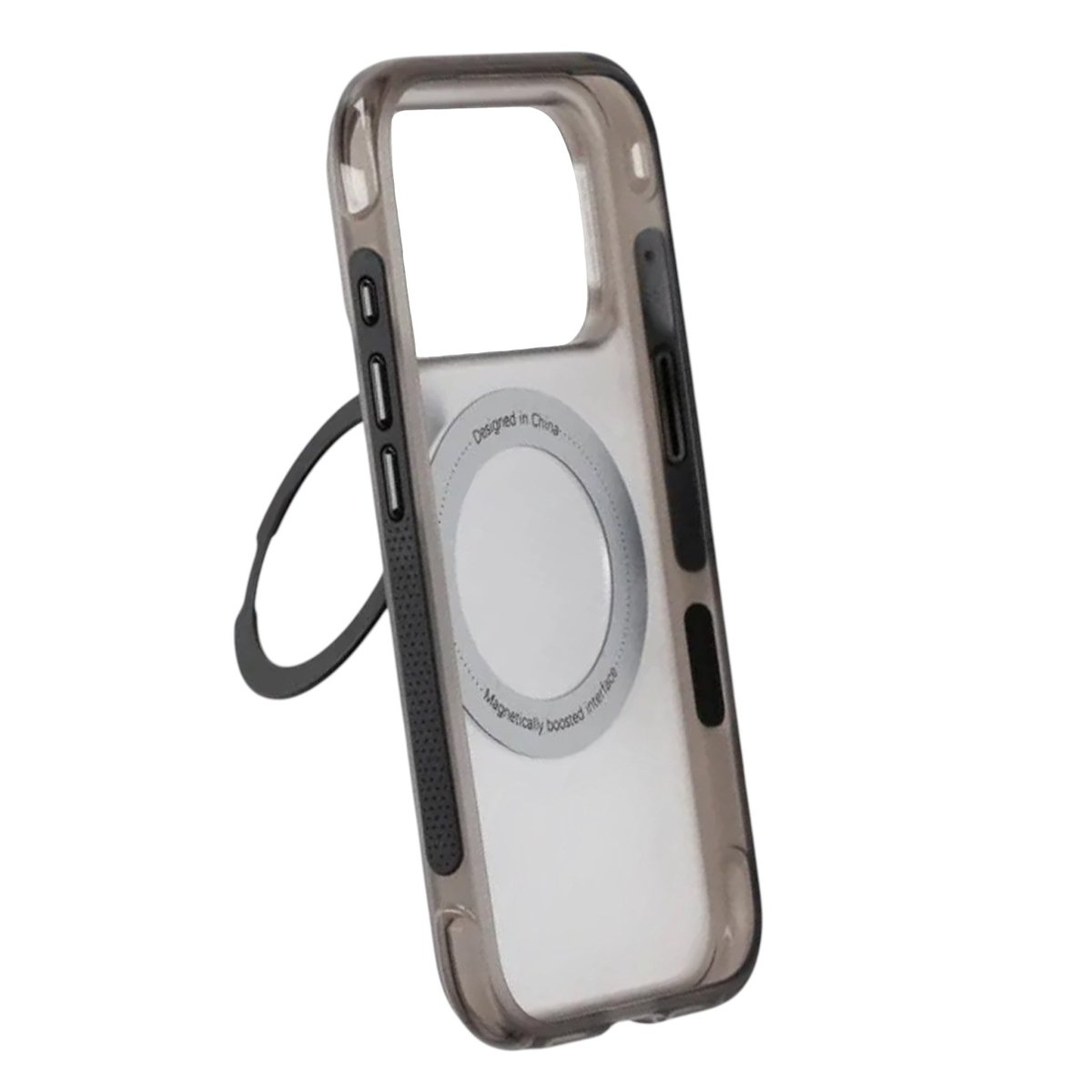 iPhone 17 Pro/iPhone 18 Pro Deksel Matt ringstativ MagSafe Svart
