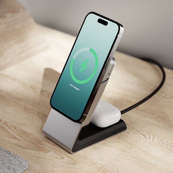 ALOGIC Matrix 2-i-1 Universal Magnetisk Lade Dock MagSafe Svart