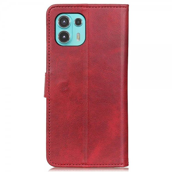 Motorola Edge 20 Lite Etui Skinntekstur Rød