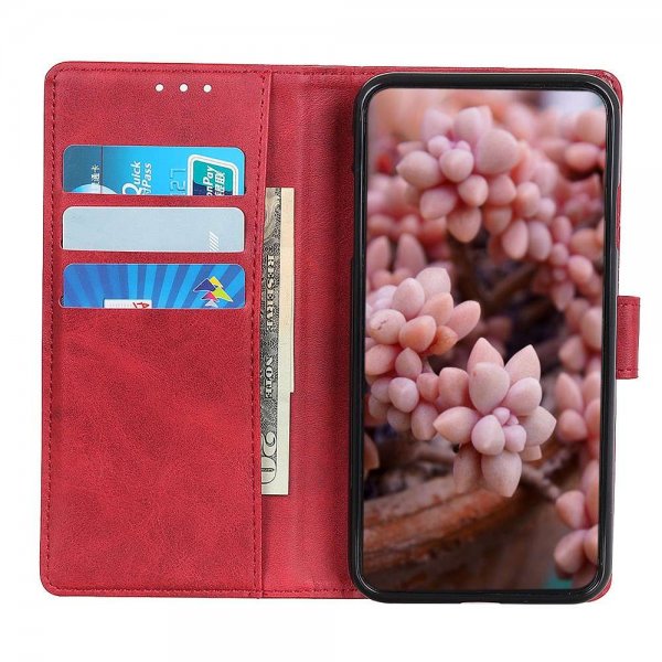 Motorola Edge 20 Lite Etui Skinntekstur Rød