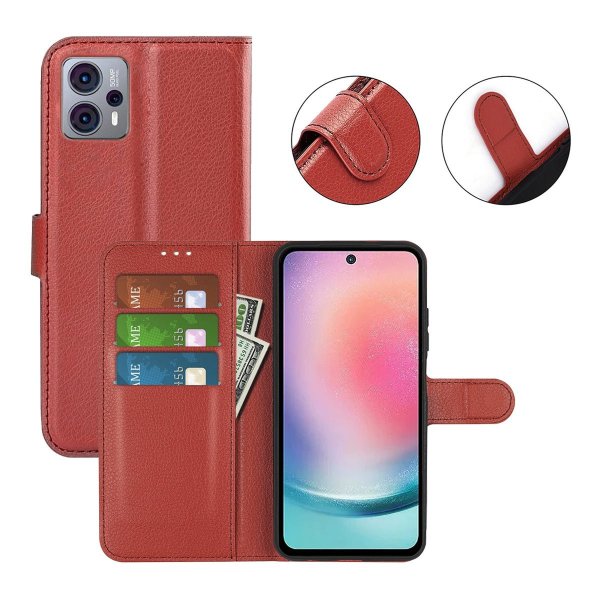 Motorola Moto G23 Etui med Stativ Brun