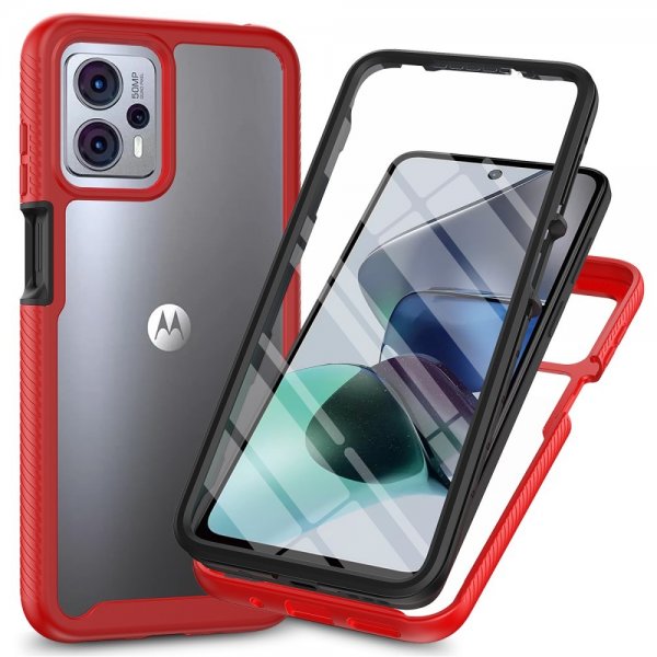 Motorola Moto G23 Deksel Innebygd skjermbeskytter Rød