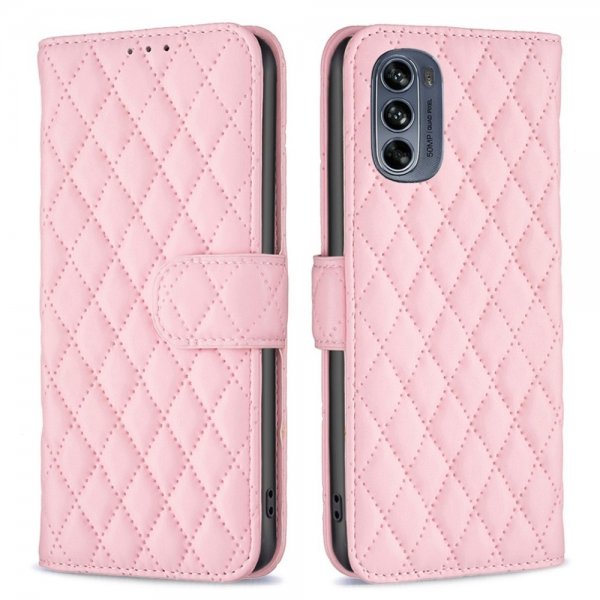 Motorola Moto G62 5G Etui Rombemønster Rosa