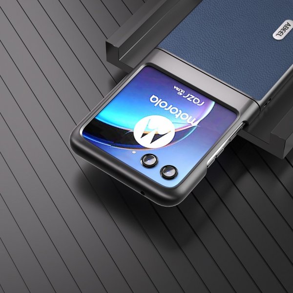 ABEEL Motorola Razr 40 Ultra Deksel Ekte Lær Blå
