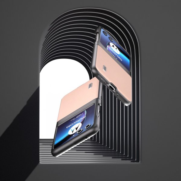 ABEEL Motorola Razr 40 Ultra Deksel Ekte Lær Rosa
