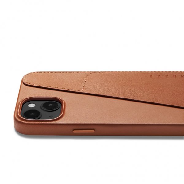 Mujjo iPhone 14 Plus Deksel Full Leather Wallet Case Monaco Blue