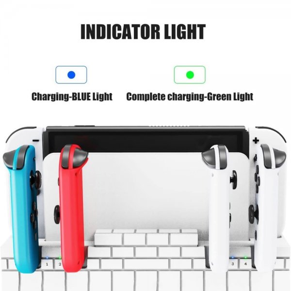 Nintendo Switch laderdock for Joy Cons med spilllagring svart