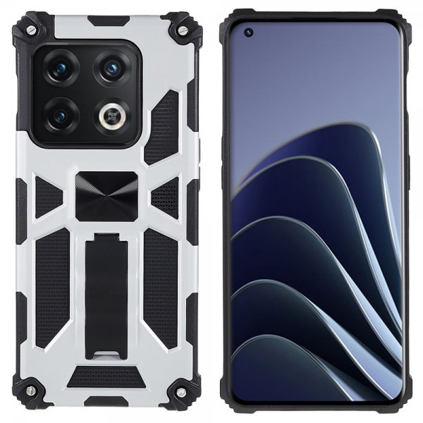 OnePlus 10 Pro Deksel med Metallplate Stativfunksjon Sølv