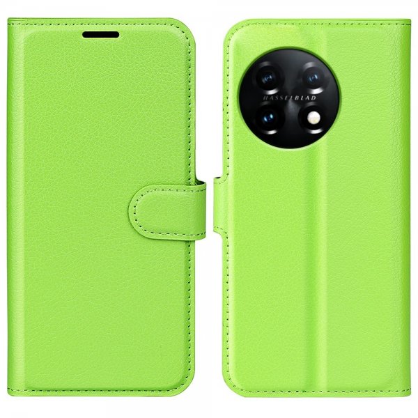 OnePlus 11 Etui Litchi Grønn