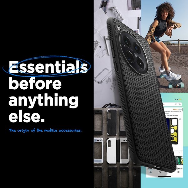 Spigen OnePlus 12 Deksel Liquid Air Matte Black