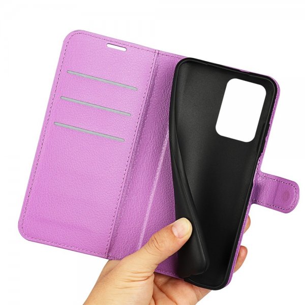 OnePlus Nord 2T Etui Litchi Lilla