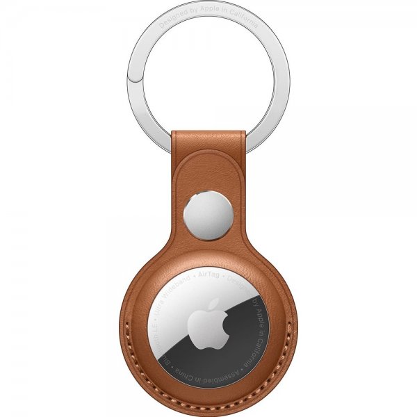 Apple Original AirTag Holder Leather Key Ring Saddle Brun