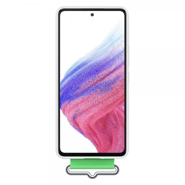 Samsung Original Galaxy A53 5G Deksel Silicone Cover with Strap Hvit