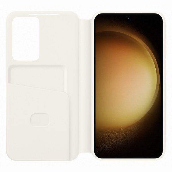 Samsung Original Galaxy S23 Etui Smart View Wallet Case Cream