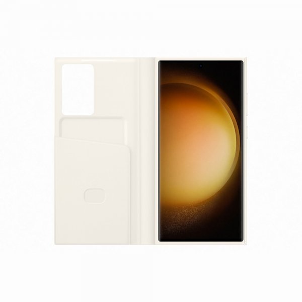 Samsung Original Galaxy S23 Ultra Etui Smart View Wallet Case Cream