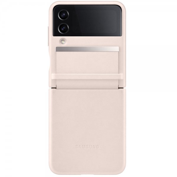 Samsung Original Galaxy Z Flip 4 Deksel Flap Leather Cover Peach