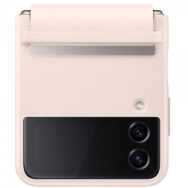 Samsung Original Galaxy Z Flip 4 Deksel Flap Leather Cover Peach