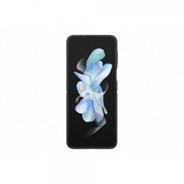Samsung Original Galaxy Z Flip 4 Deksel Flap Leather Cover Svart
