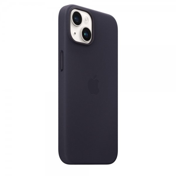Apple Original iPhone 14 Plus Deksel Leather Case MagSafe Svart Lilla