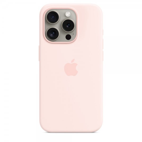 Apple Original iPhone 15 Pro Deksel Silikon MagSafe Lys rosa