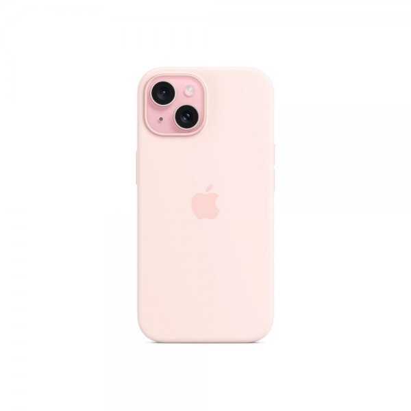 Apple Original iPhone 15 Deksel Silicone Case MagSafe Light Pink