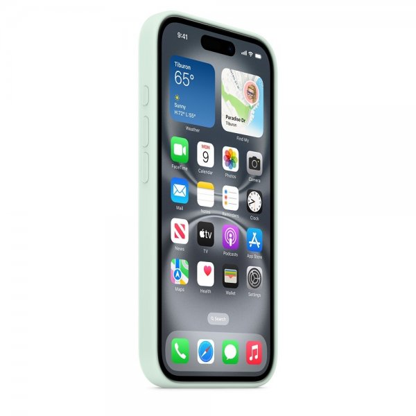 Apple Original iPhone 16 Deksel Silikon Deksel MagSafe Aquamarine