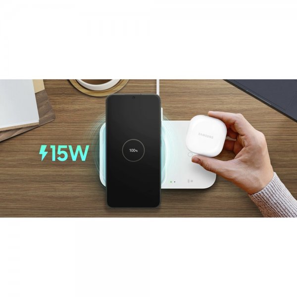 Samsung Original Trådløs lader Super Fast Wireless Charger Duo Dark Gray