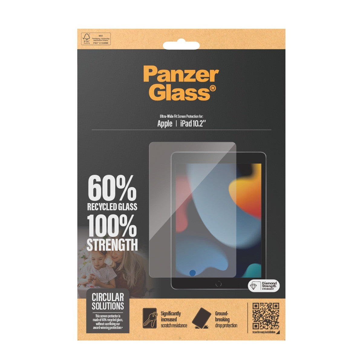 PanzerGlass iPad 10.2 (gen 7/8/9) Skjermbeskytter Ultra-Wide Fit