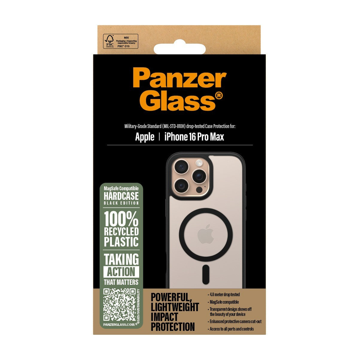 PanzerGlass iPhone 16 Pro Max Deksel HardCase MagSafe Svart