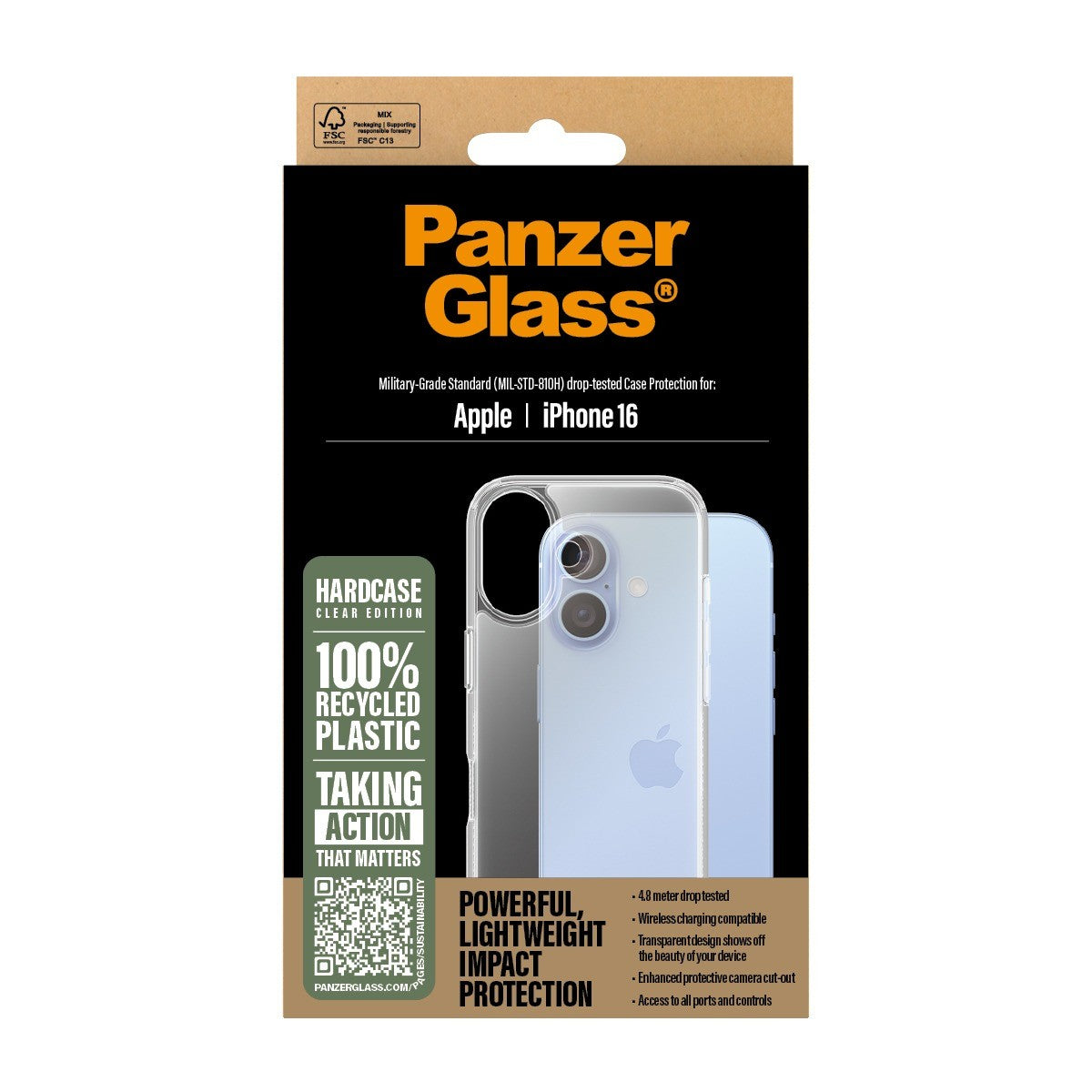 PanzerGlass iPhone 16 Deksel HardCase Klar