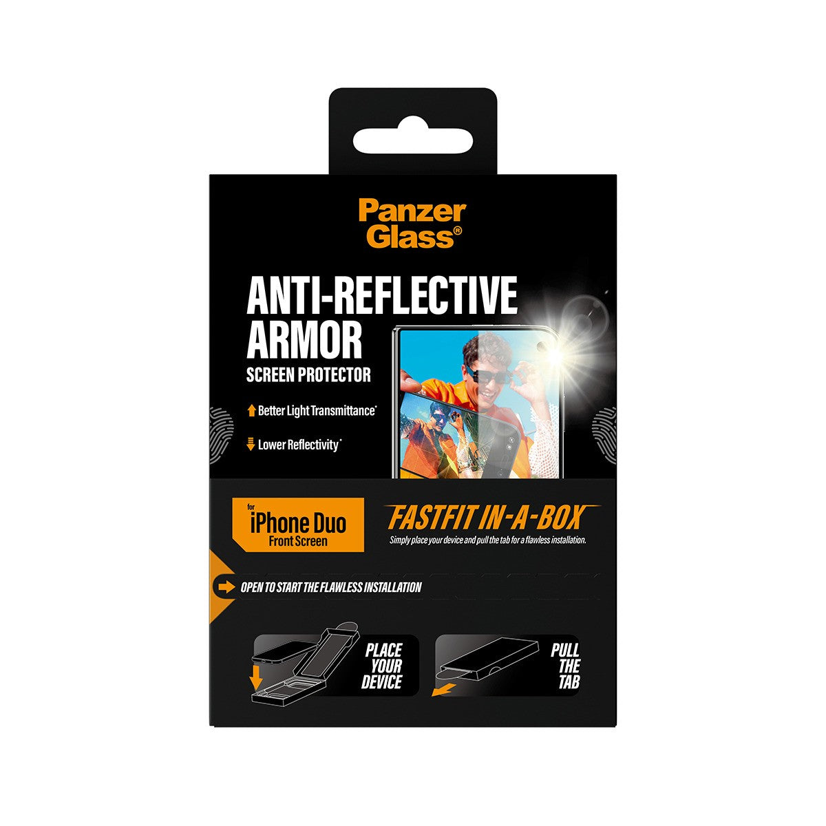PanzerGlass iPhone Duo Skjermbeskytter Anti-reflective Armor Fastfit