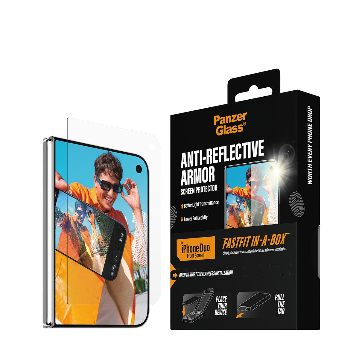 PanzerGlass iPhone Duo Skjermbeskytter Anti-reflective Armor Fastfit