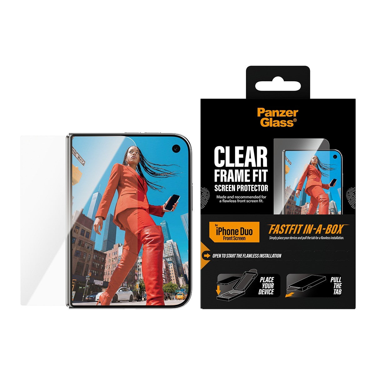 PanzerGlass iPhone Duo Skjermbeskytter Frame Fit Fastfit