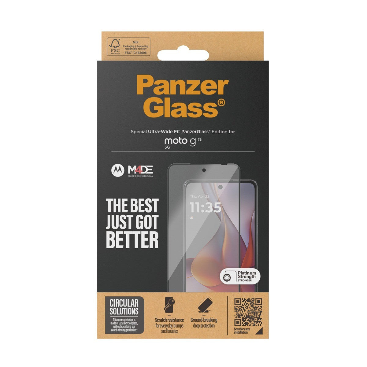 PanzerGlass Motorola Moto G75 Skjermbeskytter Ultra-Wide Fit