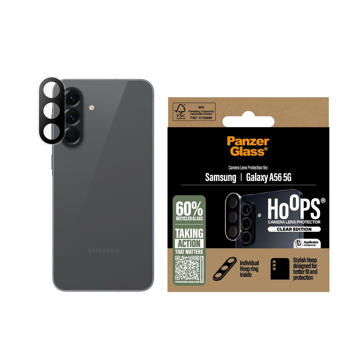 PanzerGlass Samsung Galaxy A56 Linsebeskyttelse Hoops Klar