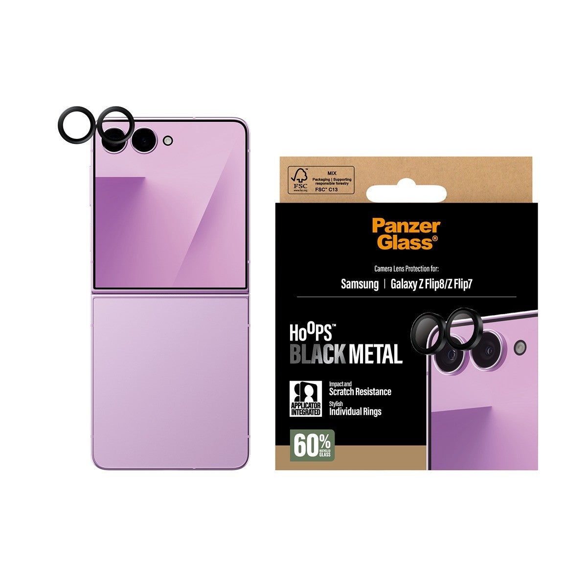 PanzerGlass Samsung Galaxy Z Flip 7/Flip 8 Linsebeskyttelse Hoops Svart