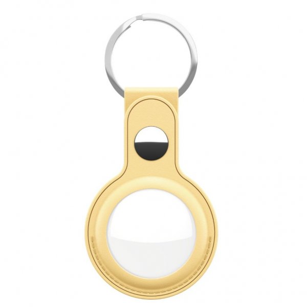 KeyBudz AirTag Holder Skinn 2-pakning Gul