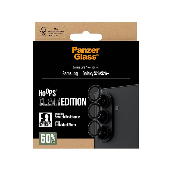 PanzerGlass Samsung Galaxy S26/S26 Plus Kamerabeskytter Hoops Transparent
