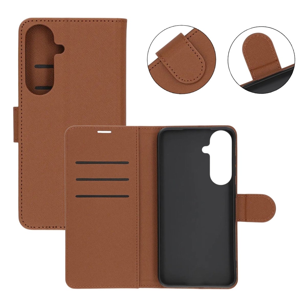 Samsung Galaxy S26 FE Etui med stativ Brun