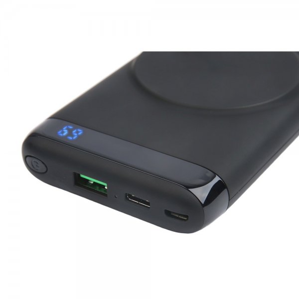 Deltaco Powerbank Wireless 10 000 mAh MagSafe Svart