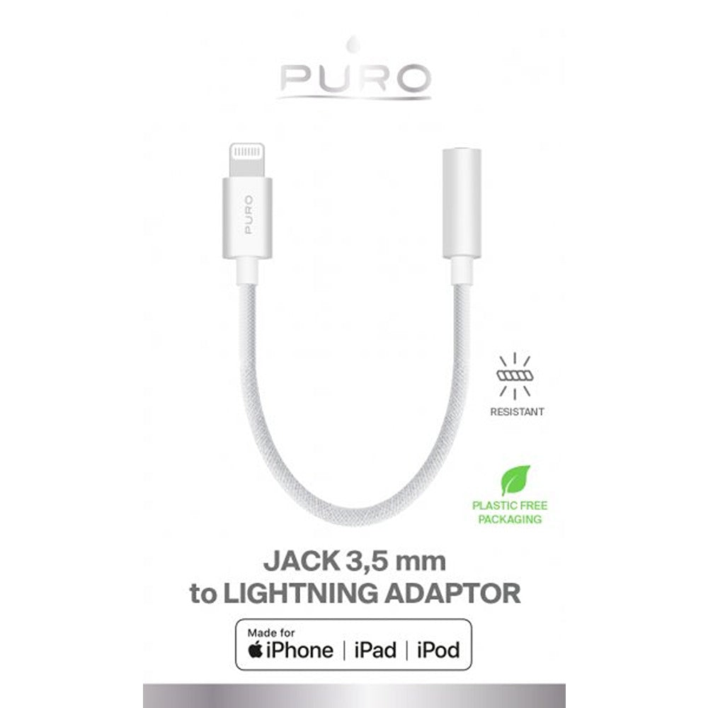 Puro Adapter Lightning to 3.5mm Hvit