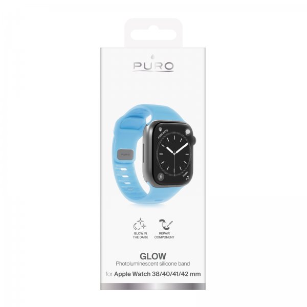 Puro Apple Watch 38/40/41/42mm Armbånd Glow Blå
