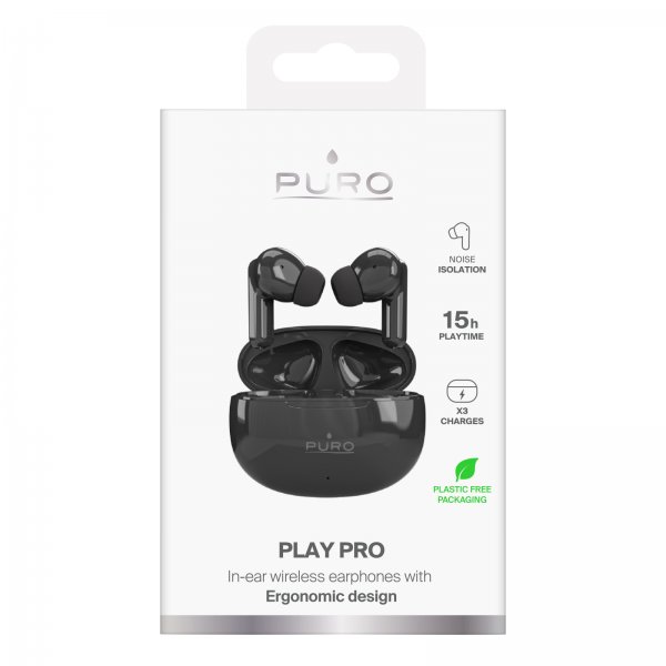 Puro Trådløse Hodetelefoner Play Pro Svart