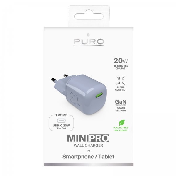 Puro Lader MiniPro GaN USB-C 20W Blå
